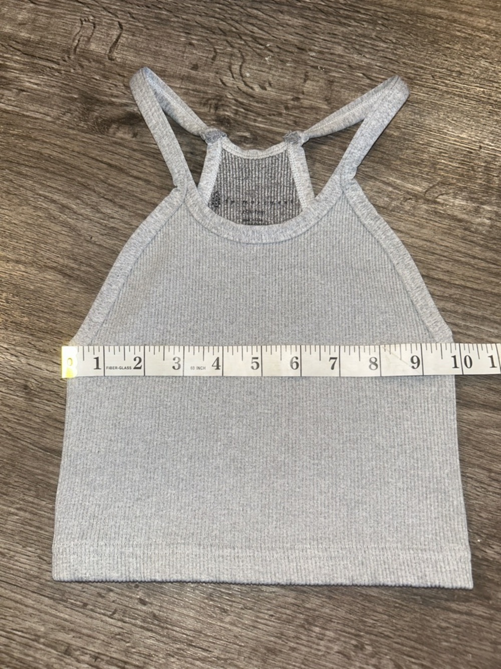 Free People Movement Ribbed Crop Tank Gray High Neck Strappy XS S - Picture 6 of 7